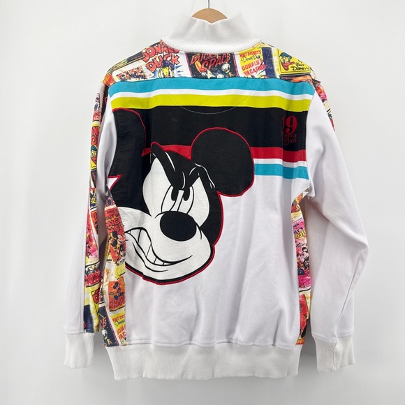 VTG‎ RARE Disney Mickey Mouse Comic Print Track Jacket Full Zip Large 1928 1990s